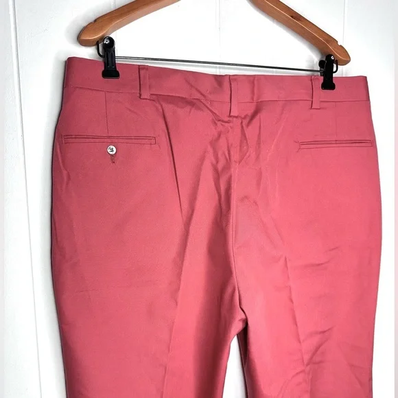 NEW Vintage Halrin Pants Un-hemmed - Solid Pink Retro Cotton Blend Slacks - Picture 10 of 12